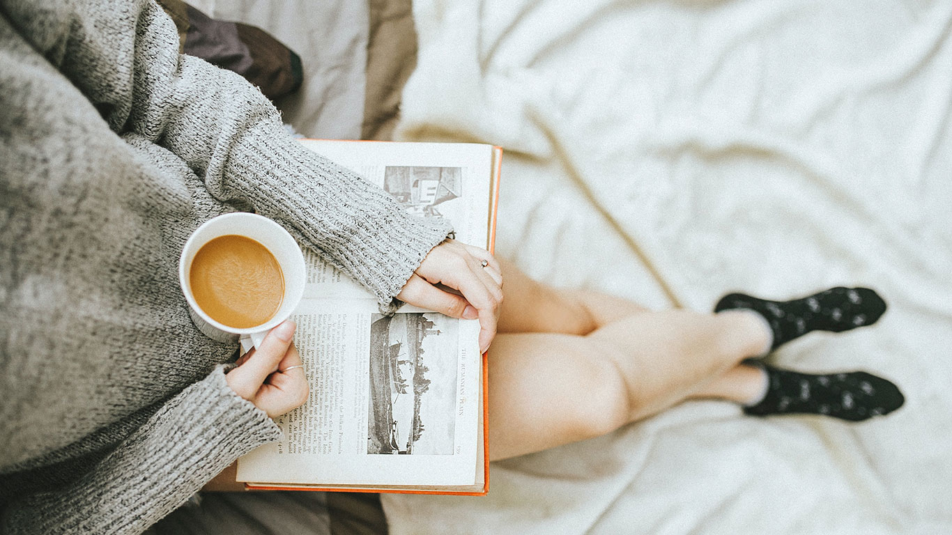 Get a cup of coffee and tackle with the sleep you get while reading something