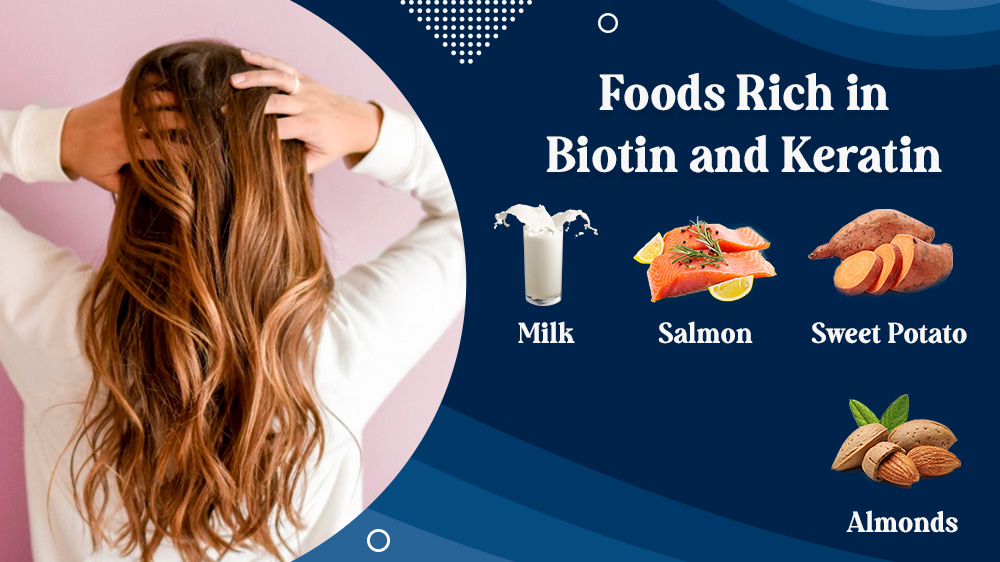 What are the goods of keratin and Biotin rich foods?